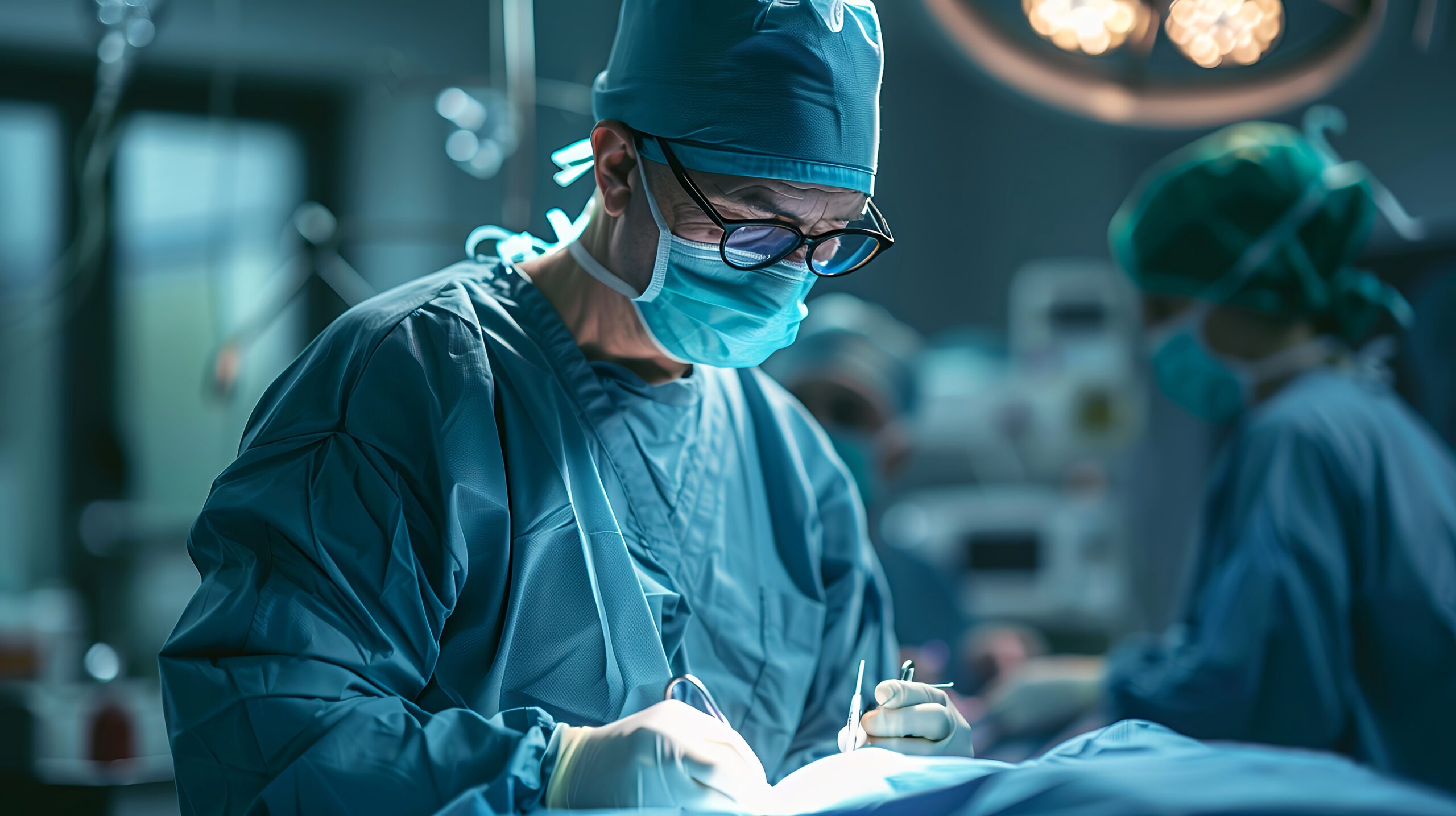 Neurosurgeon reviewing brain and spine imaging